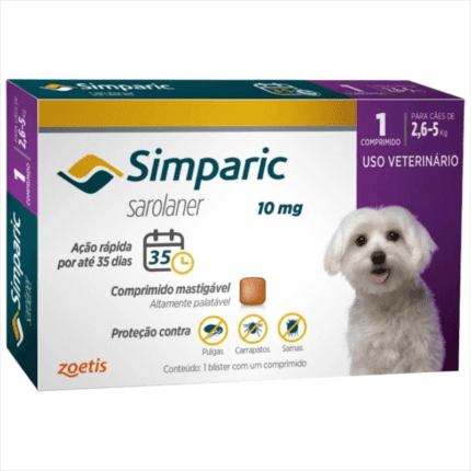 Simparic para Cães de 2,6 a 5 Kg (10 mg) - Antipulgas