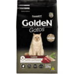 Ração Seca Pet Golden Gatos Adultos Castrados Carne - 3 Kg